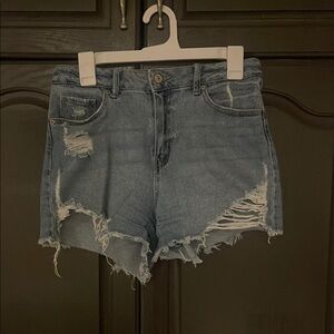 Stylish Distressed Blue Denim Shorts